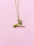 Gold Lion Charm Necklace,  N414