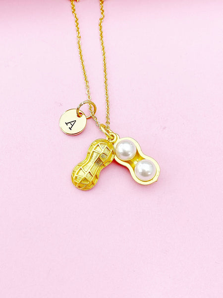 Silver or Gold Peanut Charm Necklace, Birthday Gifts, Personalized Gifts, N5126B