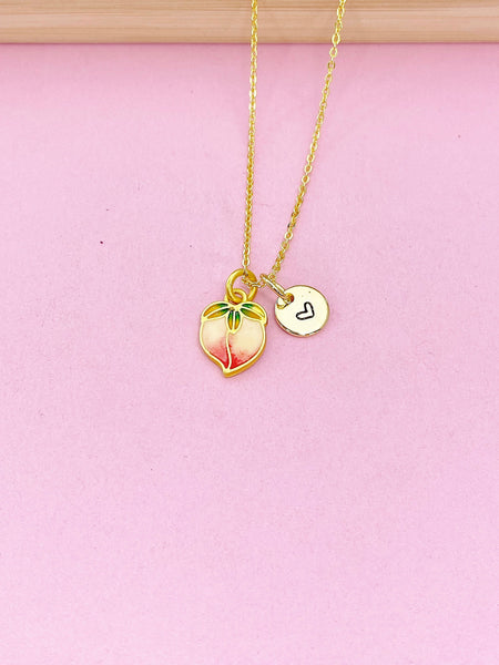 Gold Peach Charm Necklace, N5786