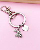 Silver Monkey Orangutan Charm Keychain, N5577B