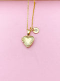 Tiny Gold Heart Locket Necklace, Love, Valentine Gift, N4042