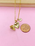Tiny Gold Heart Locket Necklace, Love, Valentine Gift, N4042