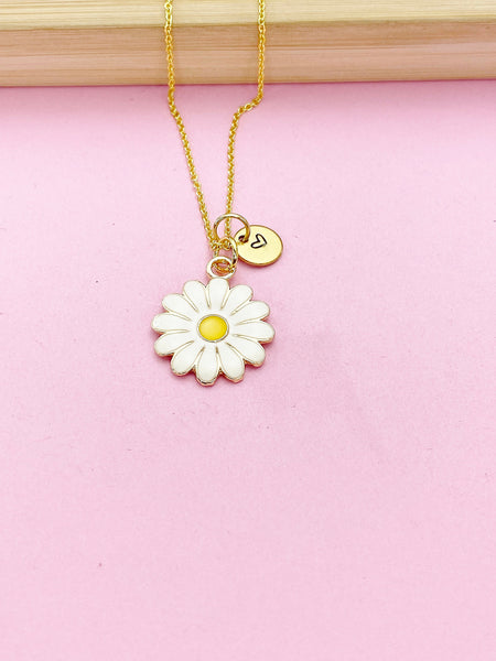 Gold Daisy Flower Charm Necklace N1509