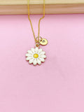 Gold Daisy Flower Charm Necklace N1509