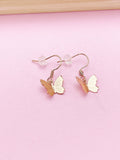 Rose Gold Butterfly Charm Earrings, N2770A