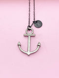 Black Anchor Pendant Necklace, N2037
