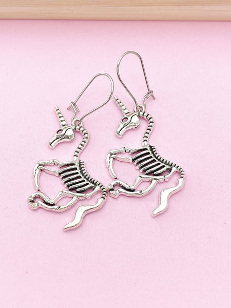 Unicorn Skeleton Earrings, N5146A