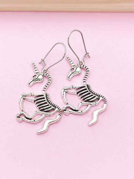 Unicorn Skeleton Earrings, N5146A