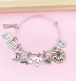 Silver Baking Charms Bracelet, Bakery Baker Jewelry Gifts, N1786B
