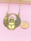 Gold Scarab Charm Necklace, N5704