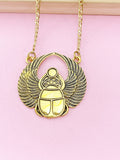 Gold Scarab Charm Necklace, N5704