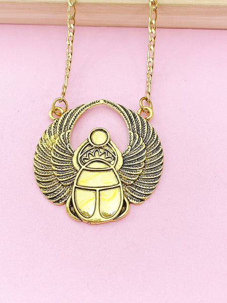 Gold Scarab Charm Necklace, N5704