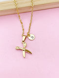 Gold Scissor Charm Necklace, N3315