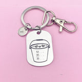 Silver Full Bucket of Love Heart Charm Keychain, Bucket List, D466