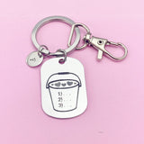 Silver Full Bucket of Love Heart Charm Keychain, Bucket List, D466
