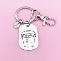 Silver Full Bucket of Love Heart Charm Keychain, Bucket List, D466