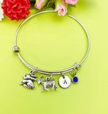 Silver Rabbit and Goat Charm Bracelet, N1320Z