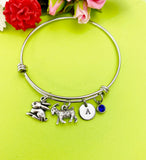 Silver Rabbit and Goat Charm Bracelet, N1320Z
