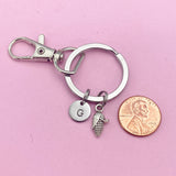 Silver Corn Charm Keychain, Corn Cob Charm, Food Charm, Foodie Gift, Farmer Gift, Personalized Gift, N1582