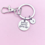 Silver Never Give Up Keychain, N1392