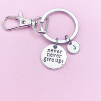 Silver Never Give Up Keychain, N1392