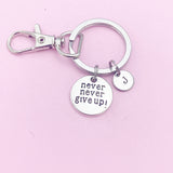 Silver Never Give Up Keychain, N1392