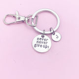 Silver Never Give Up Keychain, N1392