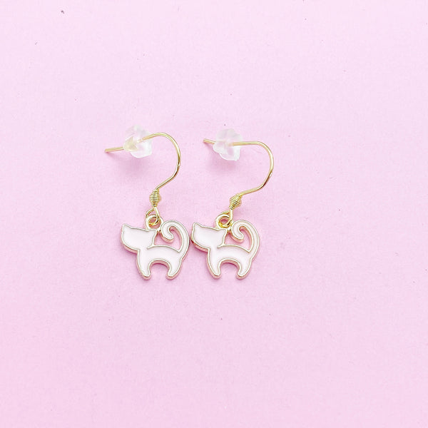 Gold Cute Cat Earrings Gifts, N3007