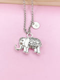 Silver Elephant Charm Necklace, N5431A