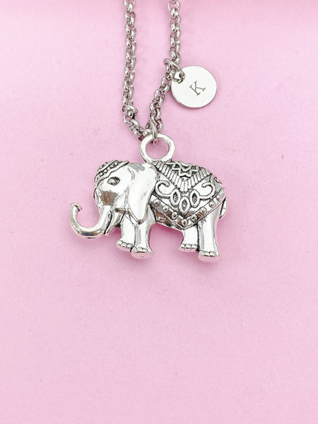 Silver Elephant Charm Necklace, N5431A
