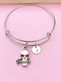 Silver Skull and Rose Charm Bracelet, N5707C
