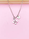Silver Lauburu Cross Basque Charm Necklace, N5708