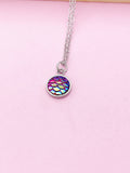 Silver Mermaid Scale Charm Necklace, N3128
