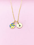 Gold Water Polo Volleyball Charm Necklace, N4577
