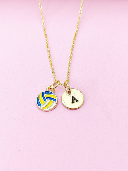 Gold Water Polo Volleyball Charm Necklace, N4577