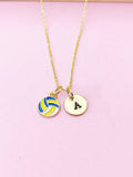 Gold Water Polo Volleyball Charm Necklace, N4577