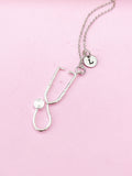 Silver Stethoscope Charm Necklace, N125