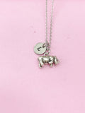 Silver Rhinoceros Charm Necklace, N5125