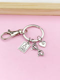 Eye Chart Keychain, Initial Charm, Optometrist Gift