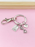 Eye Chart Keychain, Initial Charm, Optometrist Gift