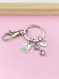 Eye Chart Keychain, Initial Charm, Optometrist Gift