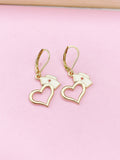 Gold Heart Nurse Cap Earrings, Best Christmas Gift for Medical School Doctor Nurse Student Gifts, N1502A