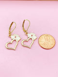 Gold Heart Nurse Cap Earrings, Best Christmas Gift for Medical School Doctor Nurse Student Gifts, N1502A