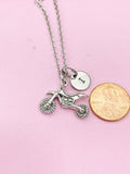 Silver Motorcycle Charm Necklace, N3589