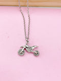 Silver Motorcycle Charm Necklace, N3589A