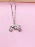 Silver Motorcycle Charm Necklace, N3589A