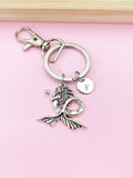 Silver or Gold Mermaid Charm Keychain, N5696