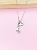 Silver Mermaid Charm Necklace, Christmas Gift for Girl, N1590D