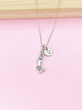Silver Mermaid Charm Necklace, Christmas Gift for Girl, N1590D