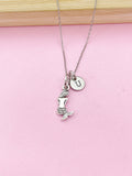 Silver Mermaid Charm Necklace, Christmas Gift for Girl, N1590D